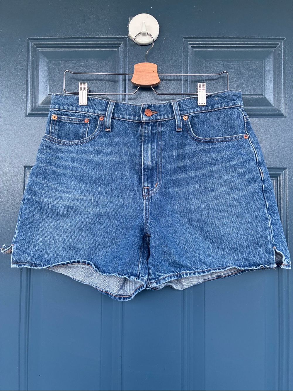 Madewell Relaxed Mid-Length Denim Shorts Size 29 Blue Denim